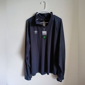 NWT UMBRO 1/4 Zip Pullover Black Size XXL